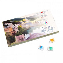 Load image into Gallery viewer, Watercolor set &quot;white nights&quot; 36 colours full pans set plastic box iws unique colour sheme
