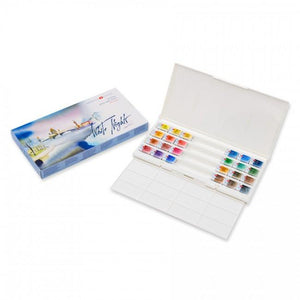 Watercolor set "white nights" 24 colours full pans set plastic box